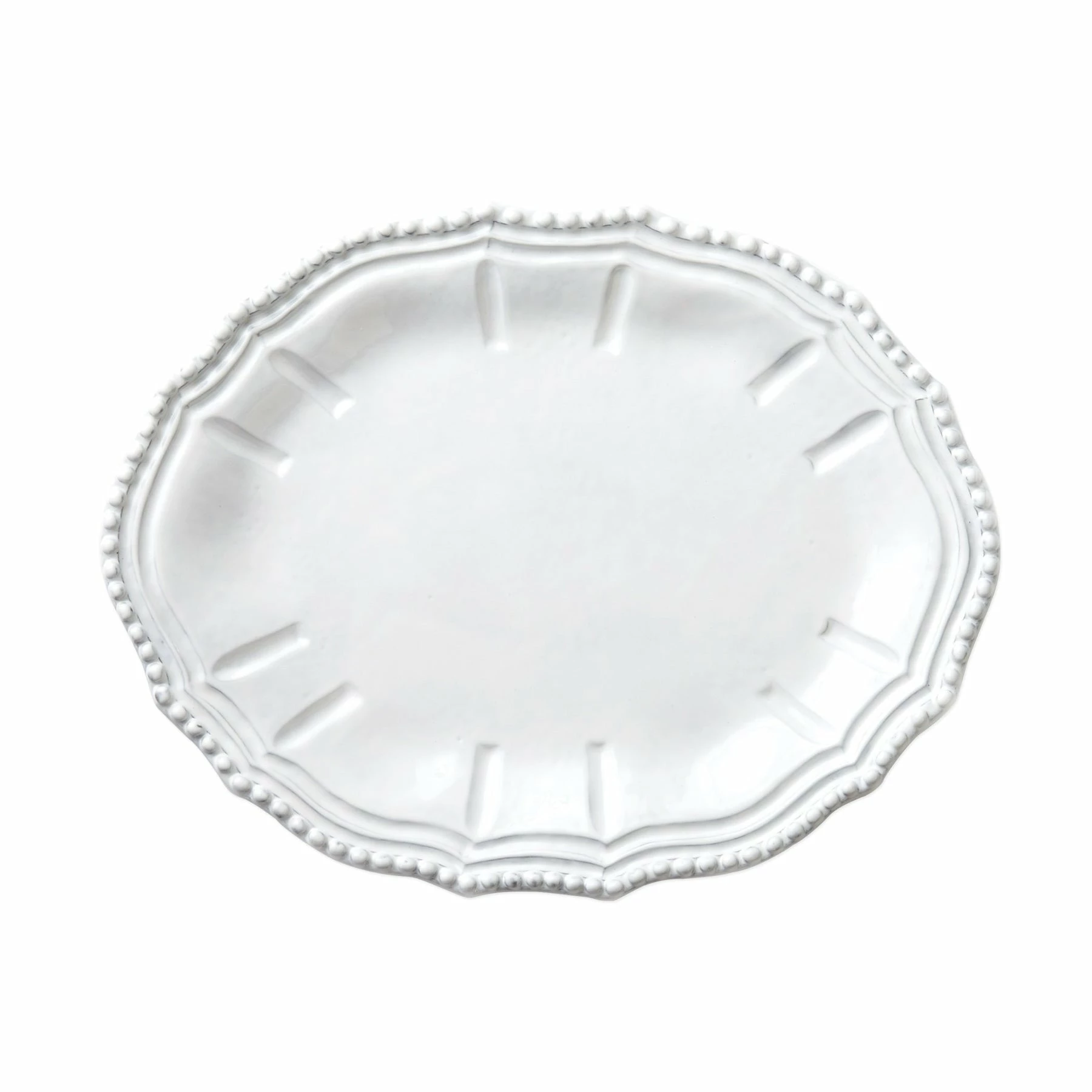 Vietri Incanto White Baroque Small Oval Platter 1 Vietri Incanto White Baroque Small Oval Platter
