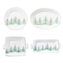 Vietri Lastra Holiday 4-Piece Serveware Set
