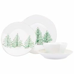 Vietri Lastra Holiday Four-Piece Place Setting