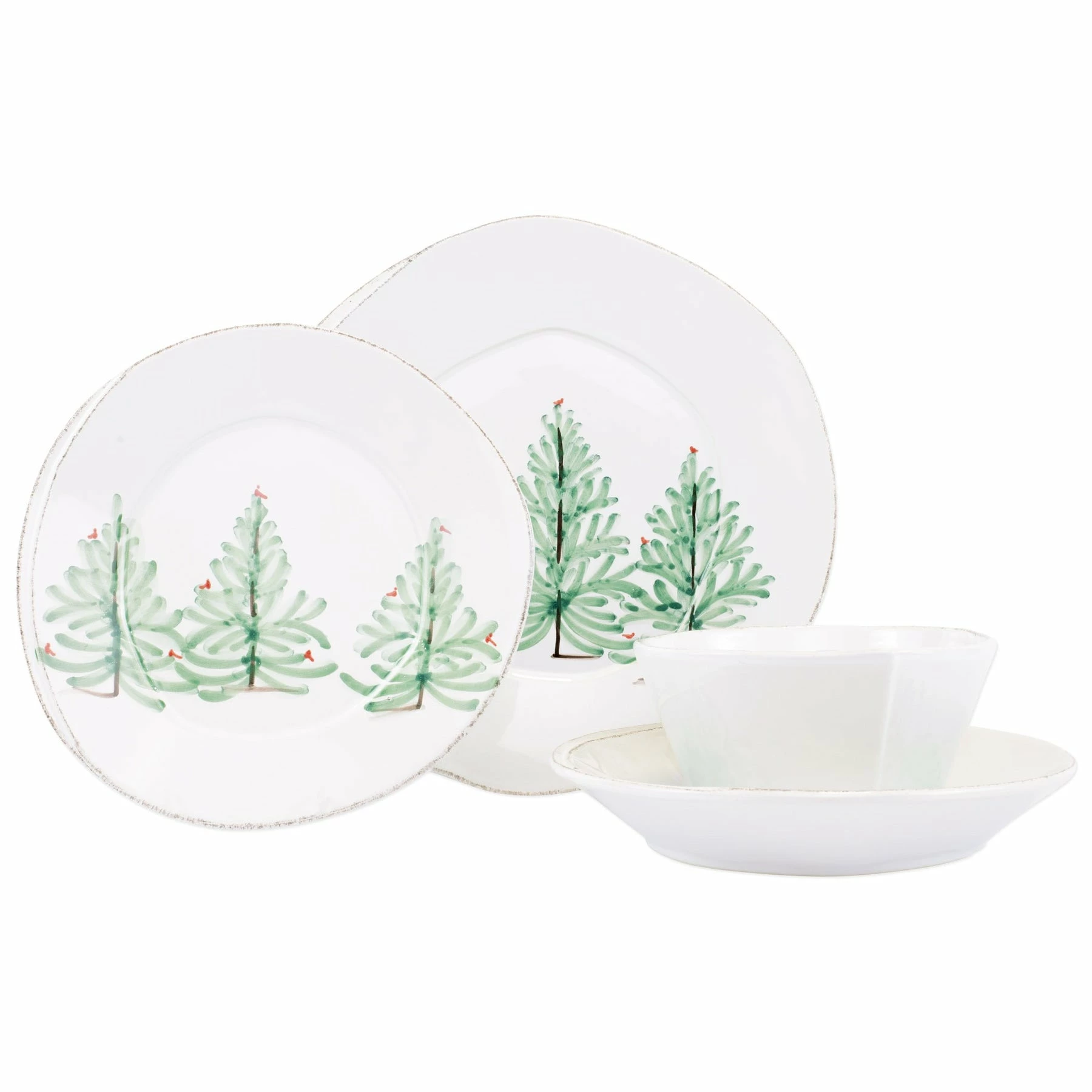 Vietri Lastra Holiday Four-Piece Place Setting 1 Vietri Lastra Holiday Four-Piece Place Setting