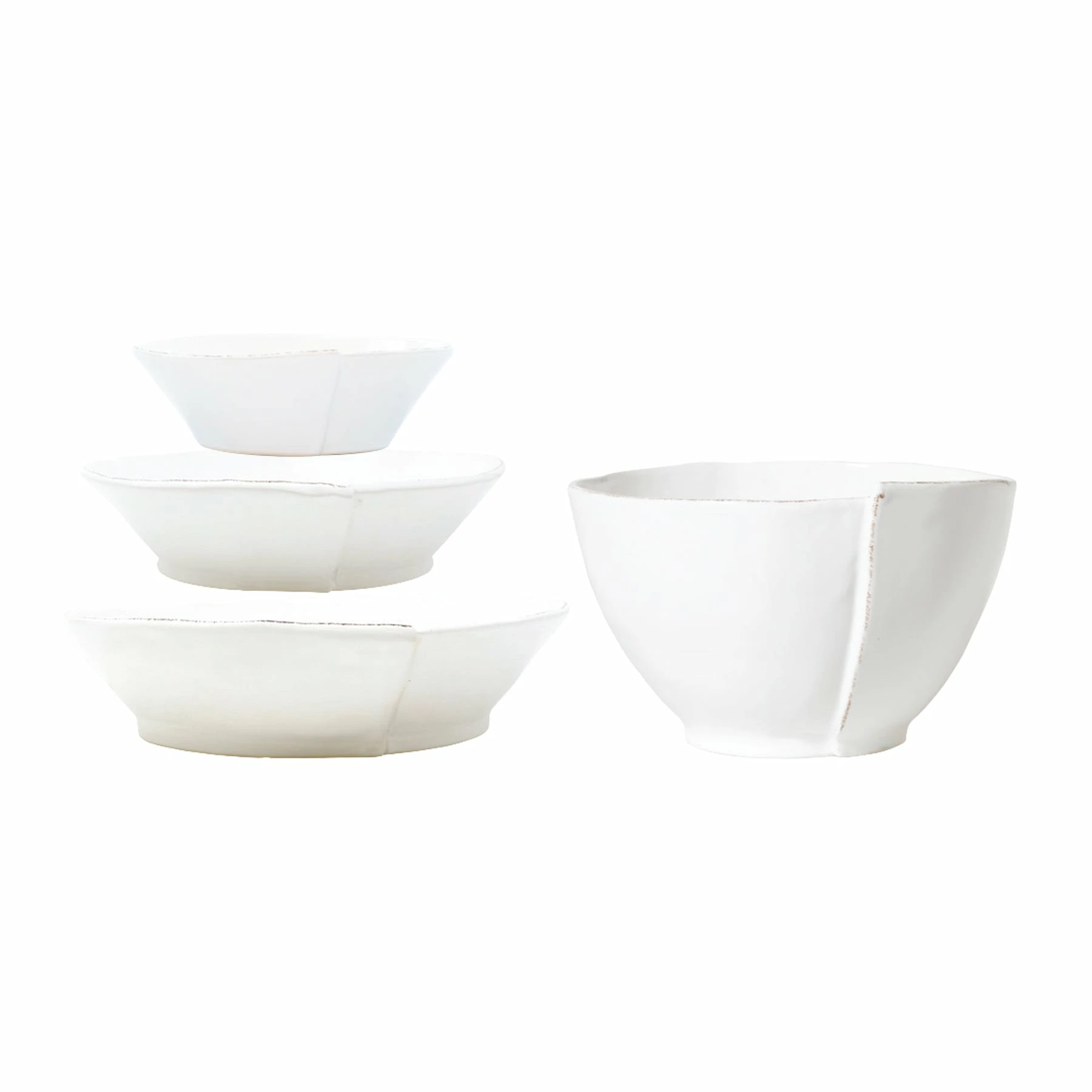 Vietri Lastra White 4-Piece Serving Bowls Set 1 Vietri Lastra White 4-Piece Serving Bowls Set