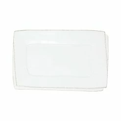 Vietri Lastra White Small Rectangular Tray