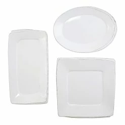Vietri Lastra White 3-Piece Serveware Set