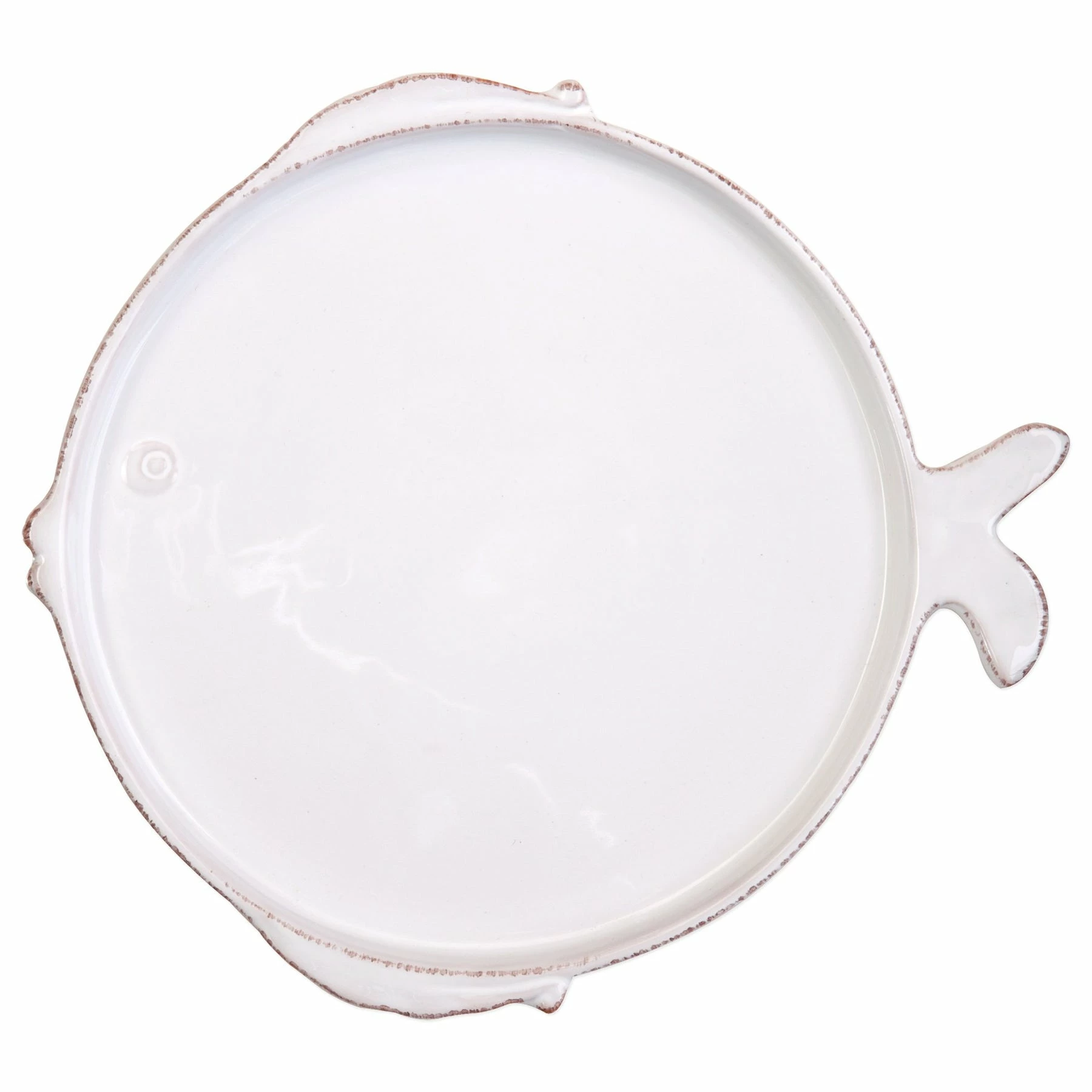 Vietri Melamine Lastra Fish White Dinner Plate 1 Vietri Melamine Lastra Fish White Dinner Plate
