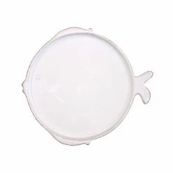 Vietri Melamine Lastra Fish White Salad Plate