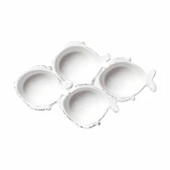 Vietri Melamine Lastra Fish White Four-Part Server