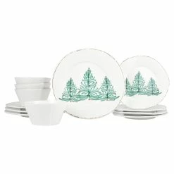 Vietri Melamine Lastra Holiday Twelve-Piece Place Setting