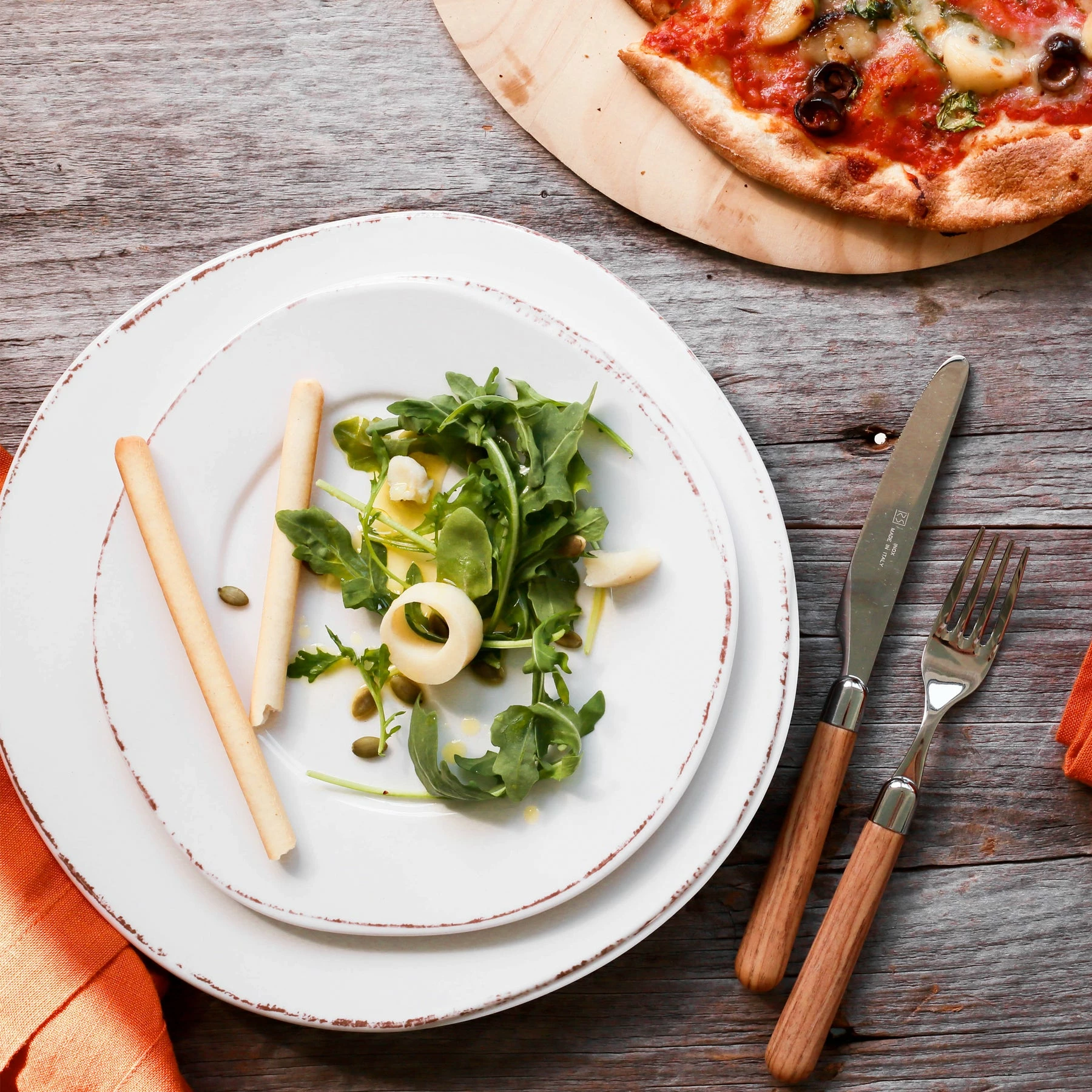 Vietri Melamine Lastra White Dinner Plate 4 Vietri Melamine Lastra White Dinner Plate - Image 4