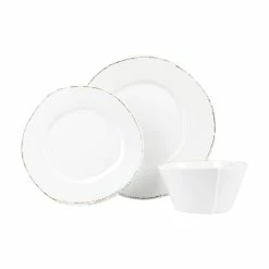 Vietri Melamine Lastra White Three-Piece Place Setting