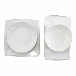 Vietri Melamine Lastra White 4-Piece Serveware Set