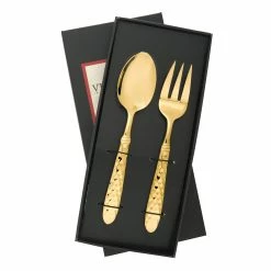 Vietri Martellato Gold Serving Set