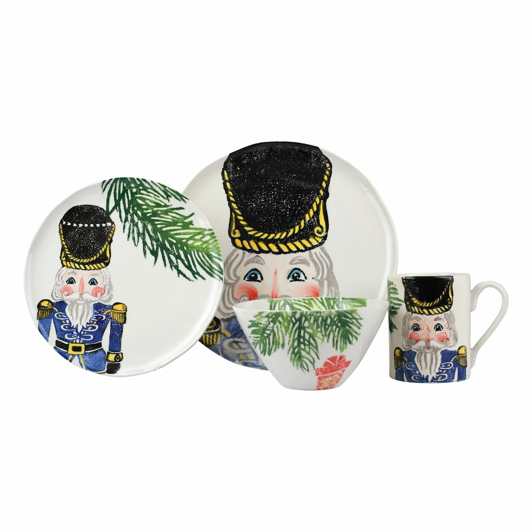 Vietri Nutcrackers Blue Four-Piece Place Setting 1 Vietri Nutcrackers Blue Four-Piece Place Setting