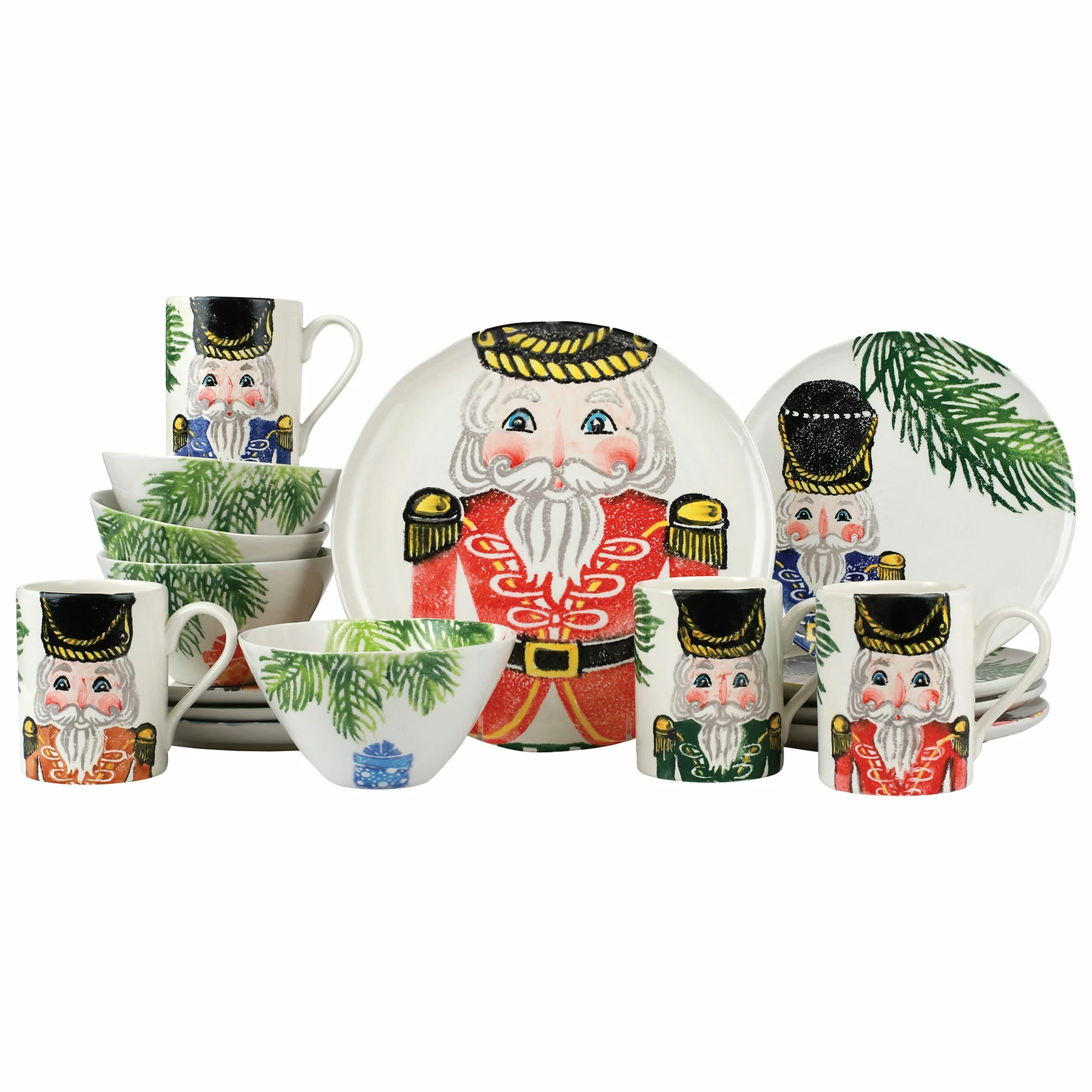 Vietri Nutcrackers Assorted Sixteen-Piece Place Setting 1 Vietri Nutcrackers Assorted Sixteen-Piece Place Setting