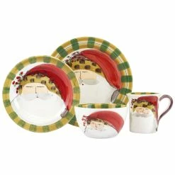 Vietri Old St. Nick Animal Hat Four-Piece Place Setting