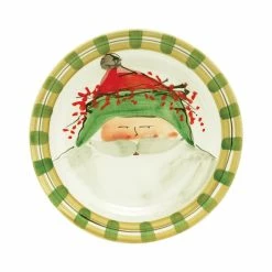 Vietri Old St. Nick Dinner Plate - Green Hat