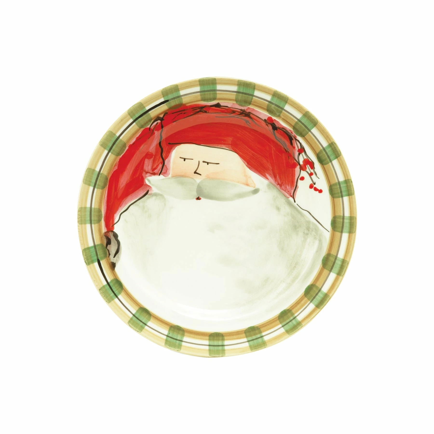 Vietri Old St. Nick Round Salad Plate - Red Hat 1 Vietri Old St. Nick Round Salad Plate - Red Hat