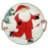 Vietri Old St. Nick Handled Round Platter - Ice Skating