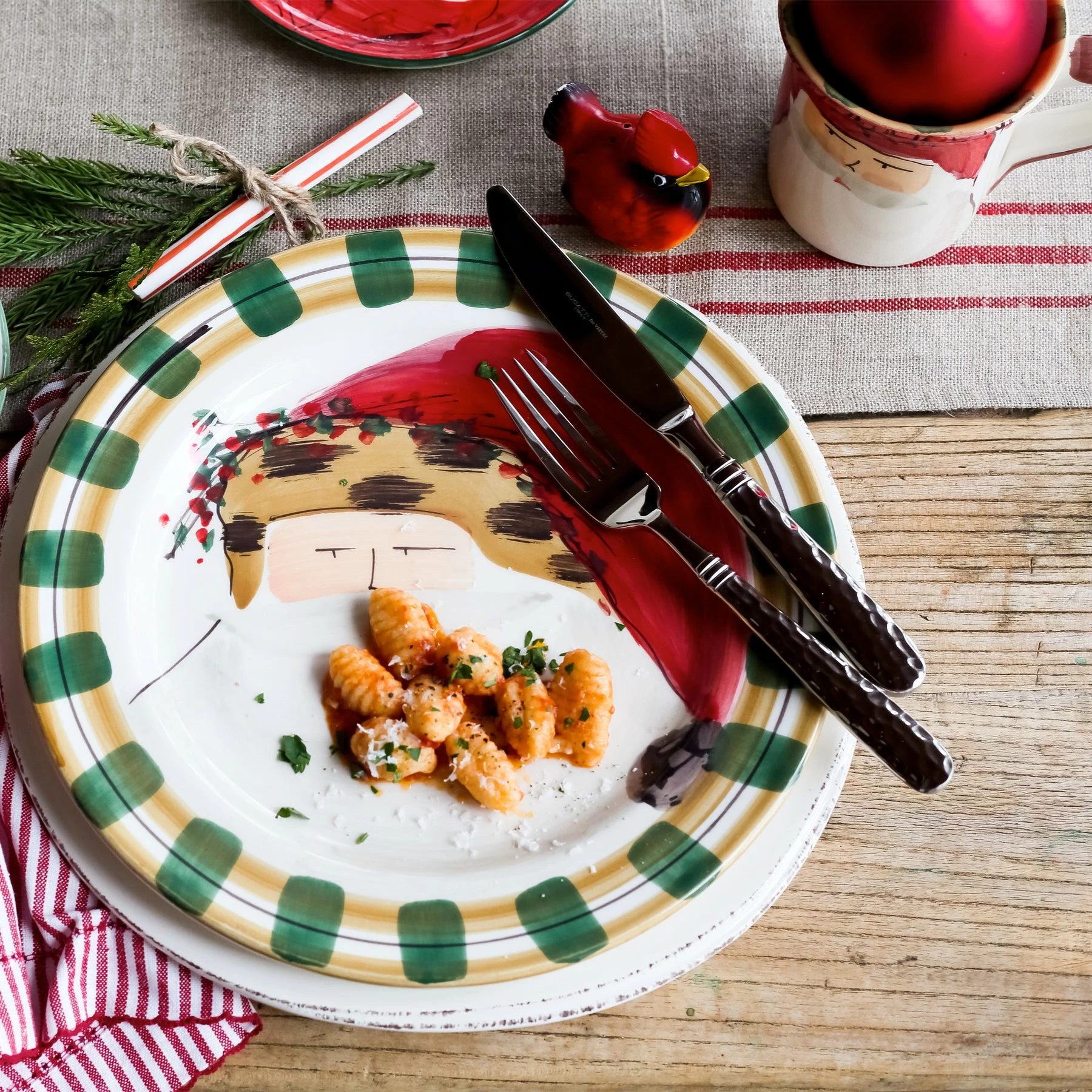 Vietri Old St. Nick Mug - Red 3 Vietri Old St. Nick Mug - Red - Image 3