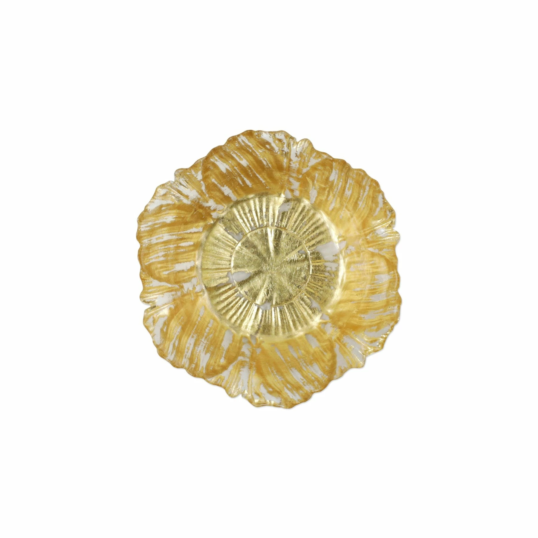 Vietri Rufolo Glass Gold Flower Small Bowl 2 Vietri Rufolo Glass Gold Flower Small Bowl - Image 2