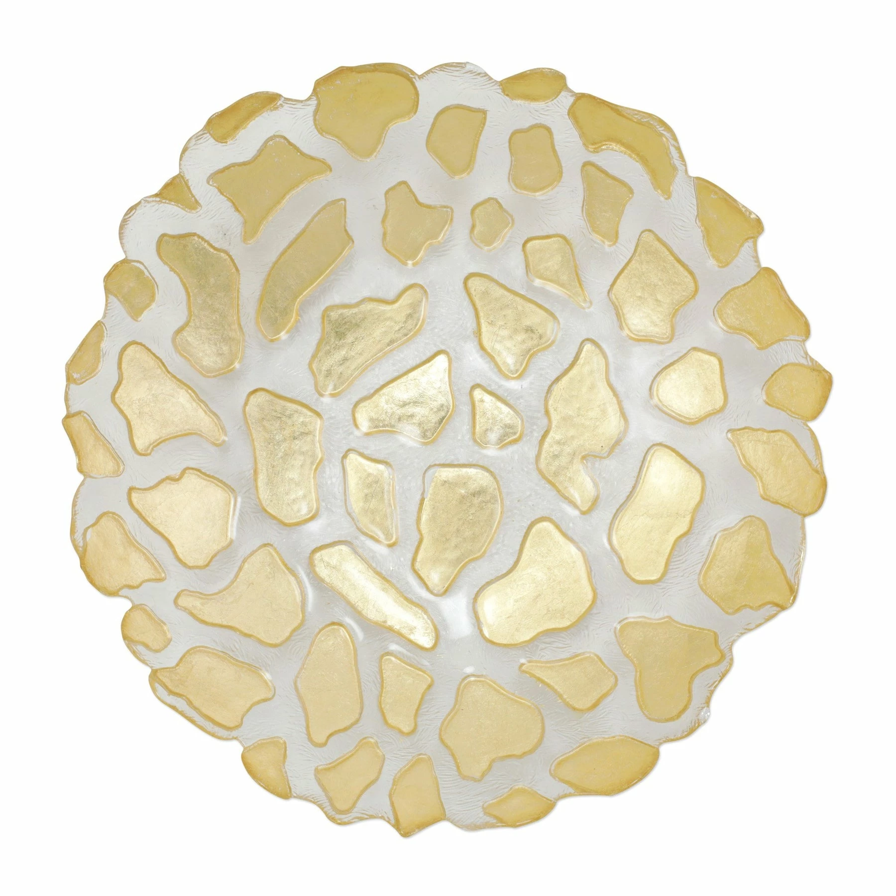 Vietri Rufolo Glass Gold Giraffe Medium Shallow Bowl 2 Vietri Rufolo Glass Gold Giraffe Medium Shallow Bowl - Image 2