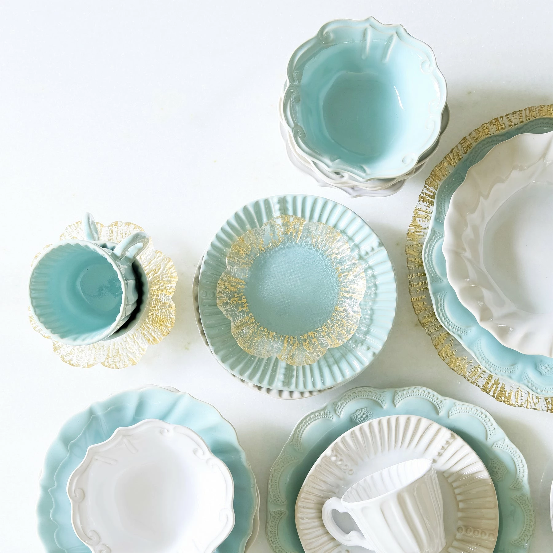 Vietri Incanto Stone Ruffle Salad Plate 2 Vietri Incanto Stone Ruffle Salad Plate - Image 2