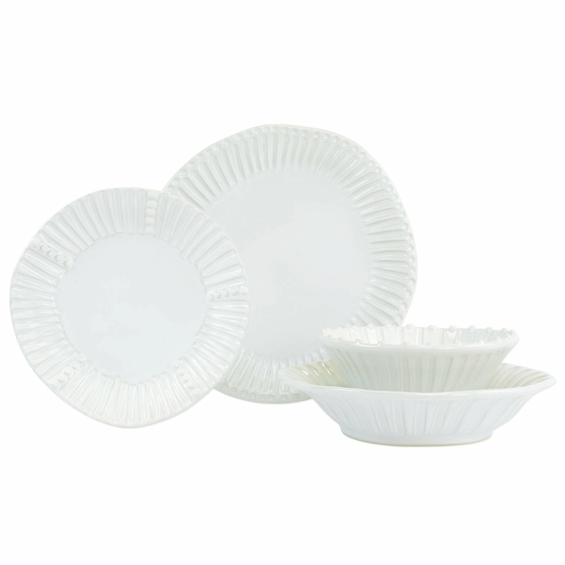 Vietri Incanto Stone Stripe Four-Piece Place Setting 1 Vietri Incanto Stone Stripe Four-Piece Place Setting