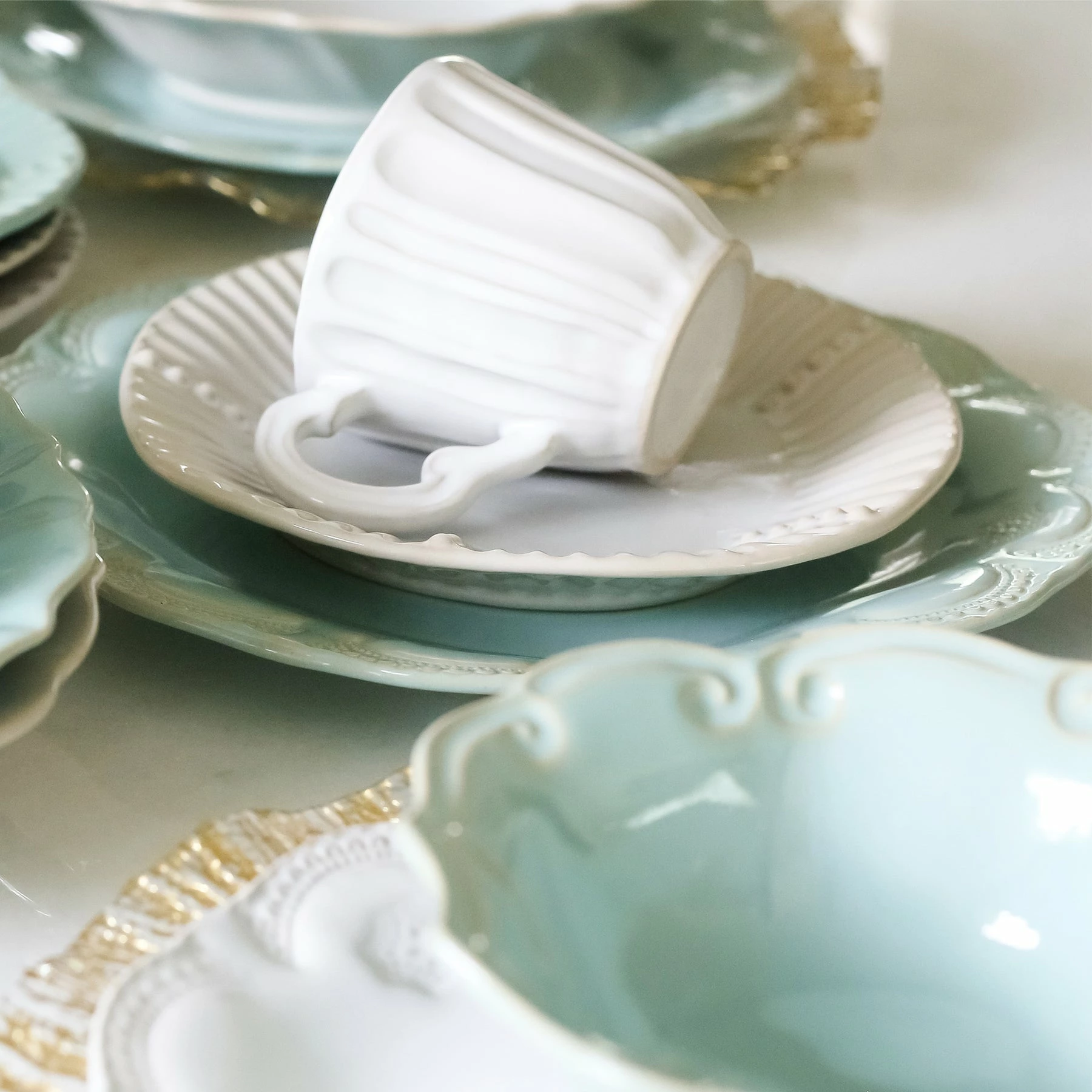 Vietri Incanto Stone Stripe Salad Plate 3 Vietri Incanto Stone Stripe Salad Plate - Image 3