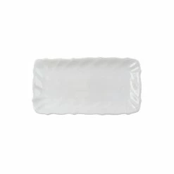 Vietri Incanto Stone White Ruffle Rectangular Tray