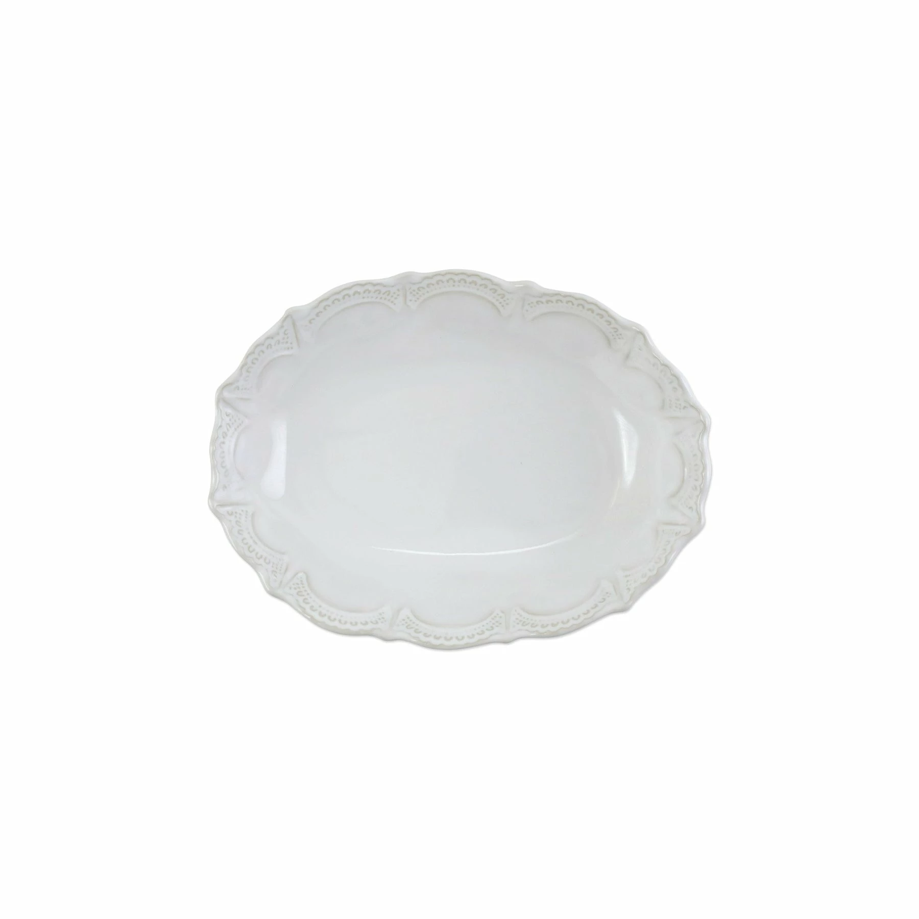 Vietri Incanto Stone White Lace Small Oval Bowl 1 Vietri Incanto Stone White Lace Small Oval Bowl