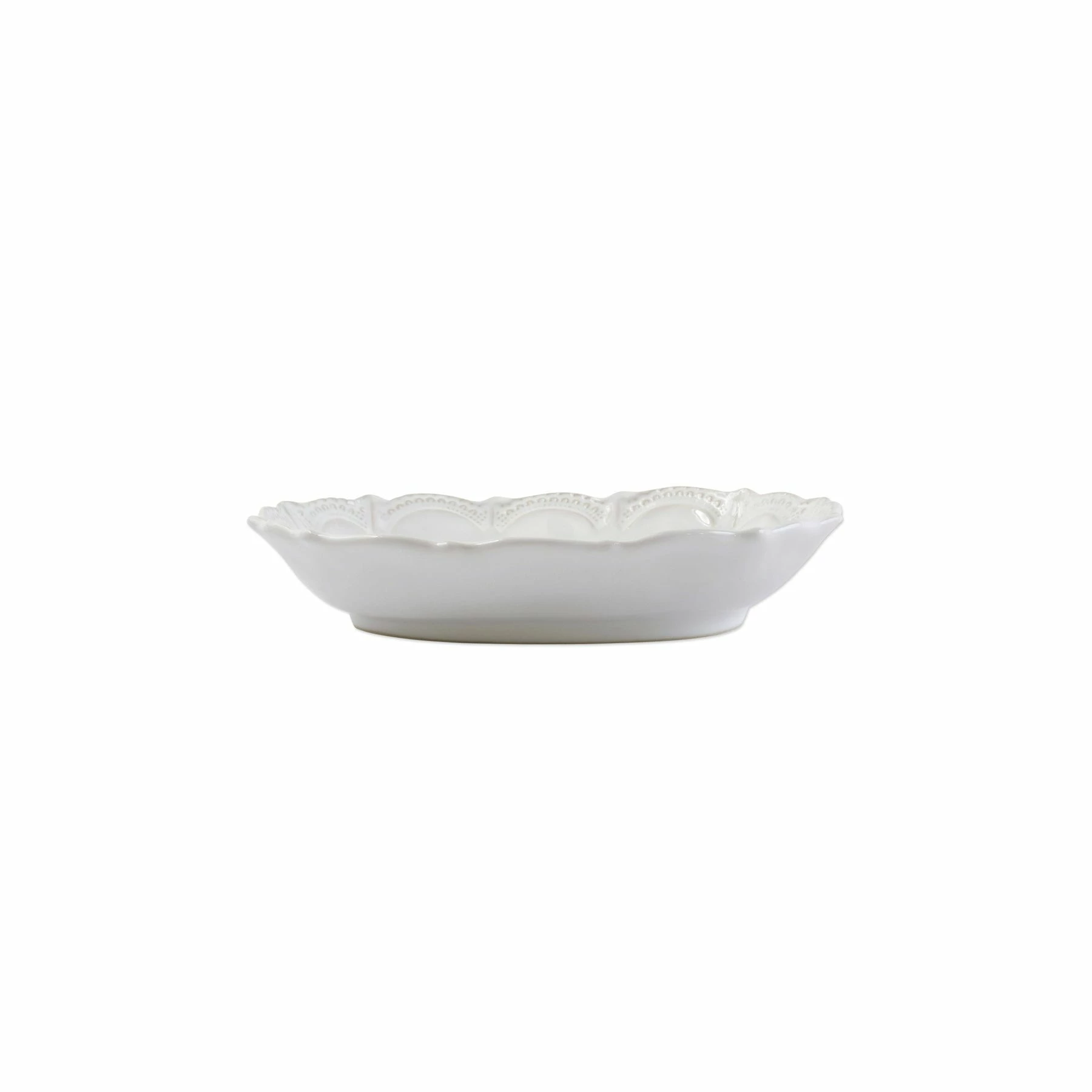 Vietri Incanto Stone White Lace Small Oval Bowl 2 Vietri Incanto Stone White Lace Small Oval Bowl - Image 2