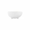 Vietri Incanto Stone White Stripe Footed Bowl