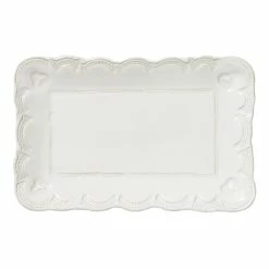 Vietri Incanto Stone Lace Small Rectangular Platter
