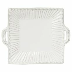 Vietri Incanto Stone Stripe Square Handled Platter