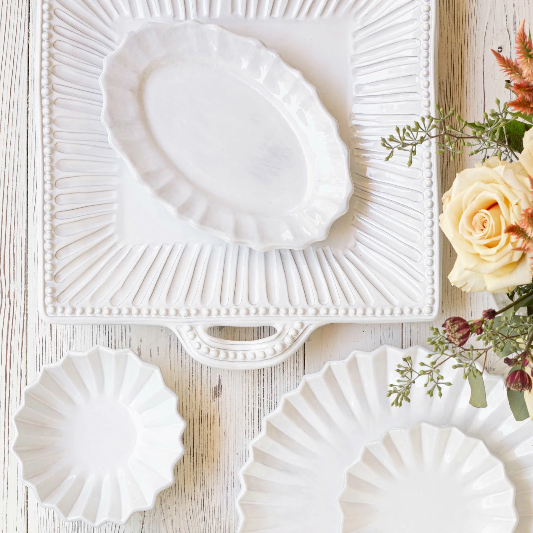 Vietri Incanto Stone Stripe Square Handled Platter 2 Vietri Incanto Stone Stripe Square Handled Platter - Image 2