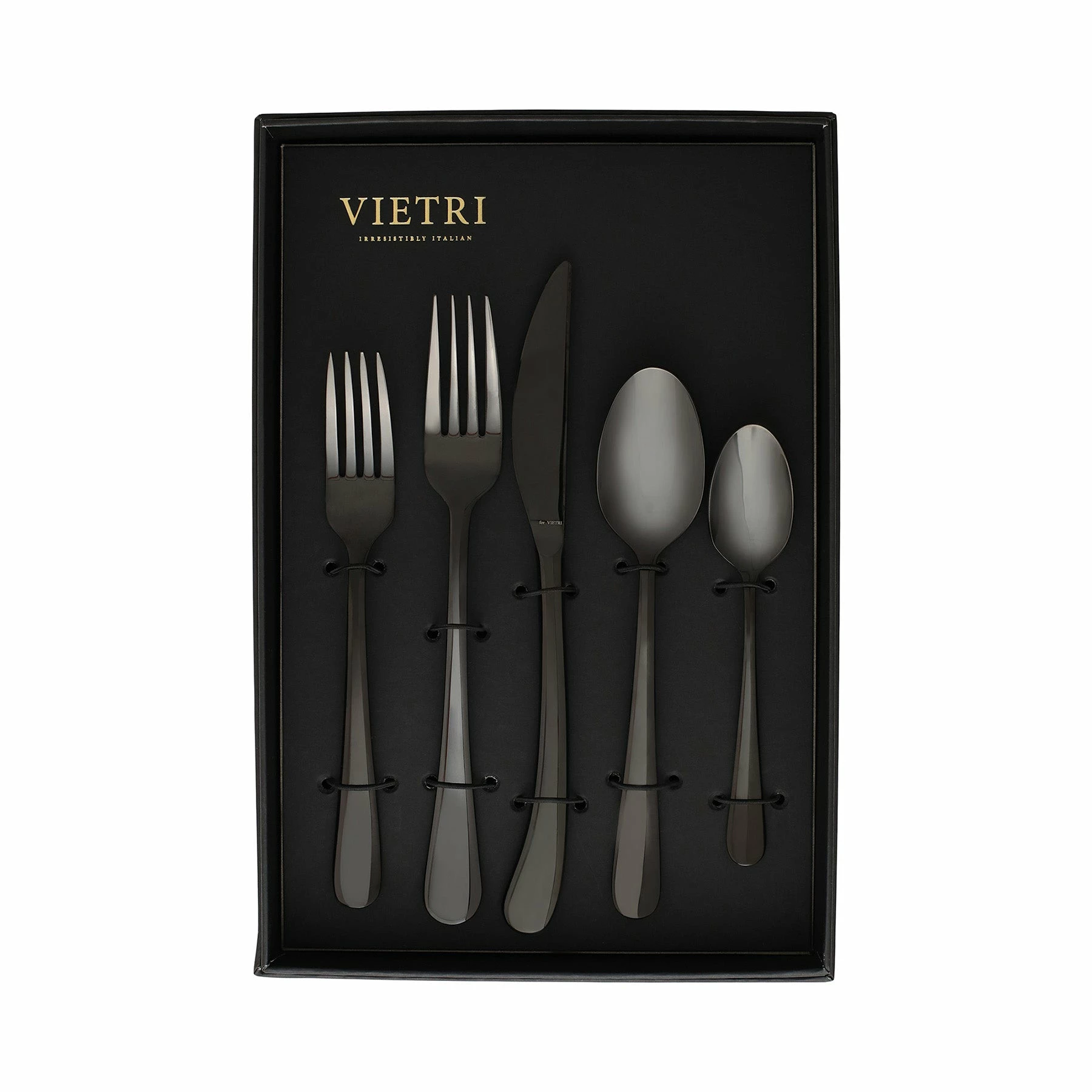 Vietri Settimocielo Nero Five-Piece Place Setting – Set Of 4 1 Vietri Settimocielo Nero Five-Piece Place Setting – Set Of 4