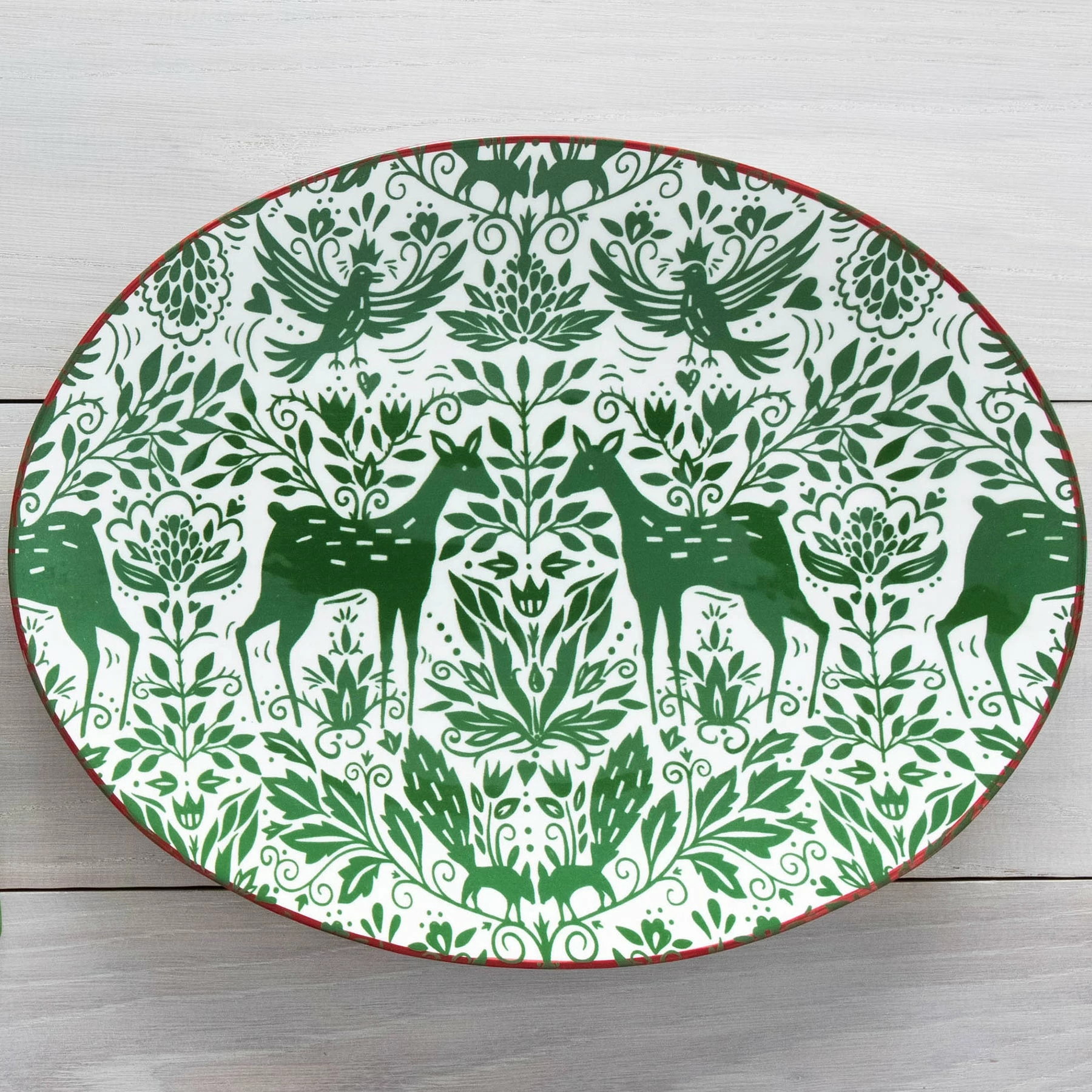 Viva By VIETRI Mistletoe Oval Platter 4 Viva By VIETRI Mistletoe Oval Platter - Image 4