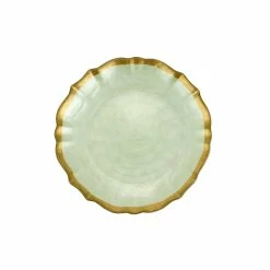 Viva By VIETRI Baroque Glass Pistachio Cocktail Plate