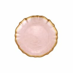 Viva By VIETRI Baroque Glass Pink Cocktail Plate