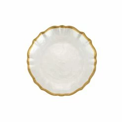 Viva By VIETRI Baroque Glass White Cocktail Plate