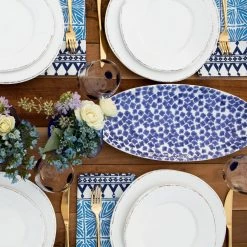 Viva By VIETRI Santorini Flower Narrow Oval Platter -VIETRI SHOP VSAN 003029 2100 web3 1800x1800