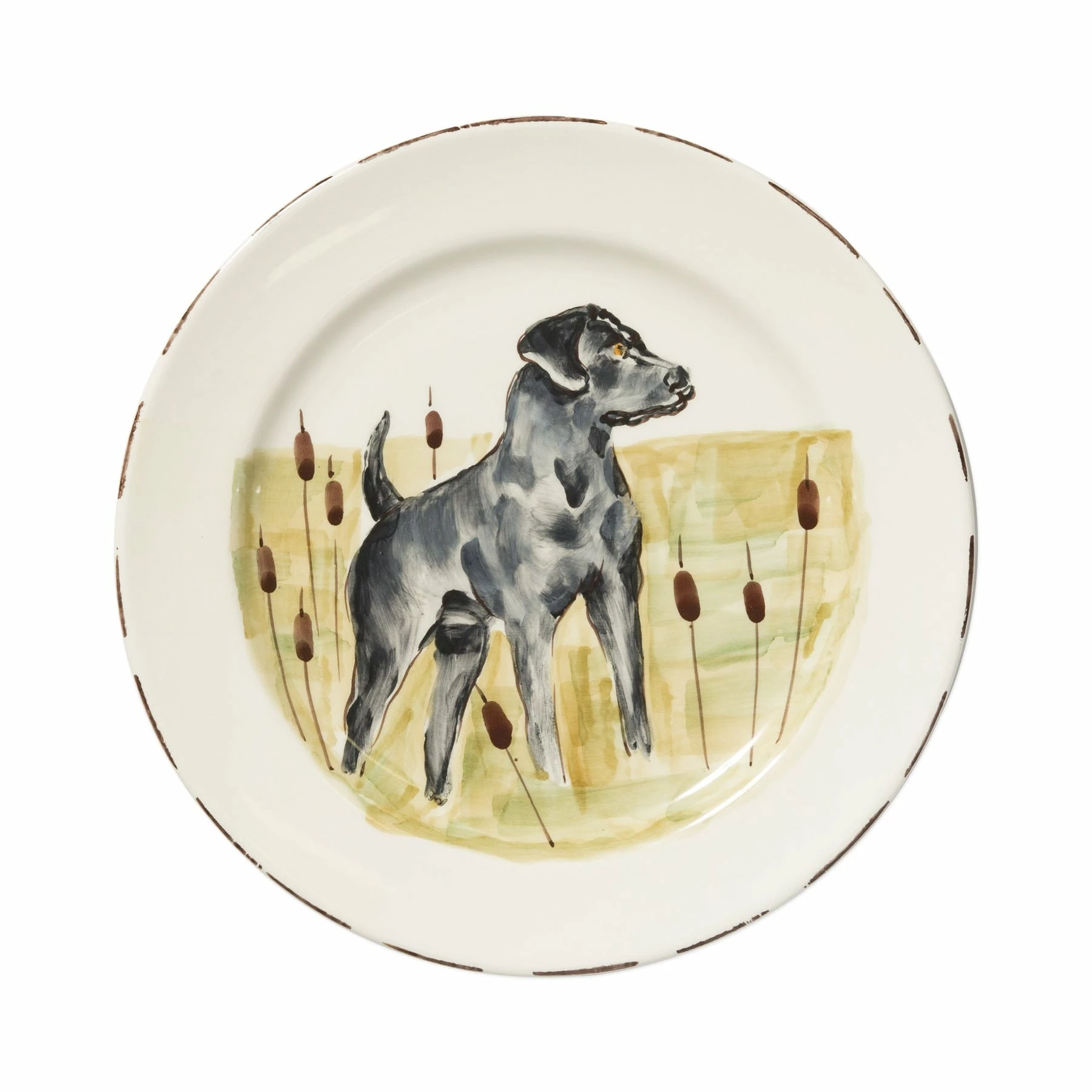 Vietri Wildlife Black Hunting Dog Dinner Plate 1 Vietri Wildlife Black Hunting Dog Dinner Plate