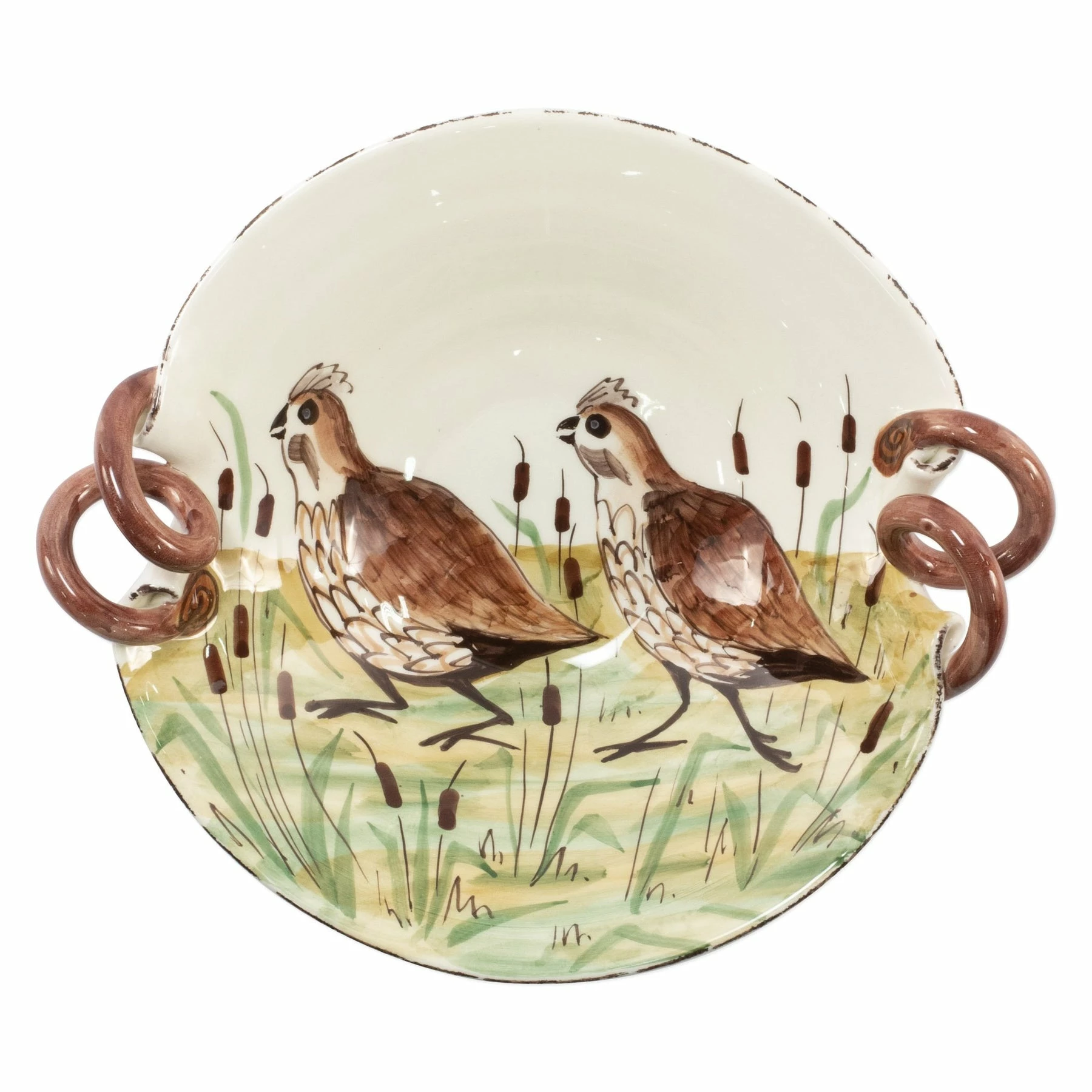 Vietri Wildlife Quail Handled Scallop Bowl 1 Vietri Wildlife Quail Handled Scallop Bowl