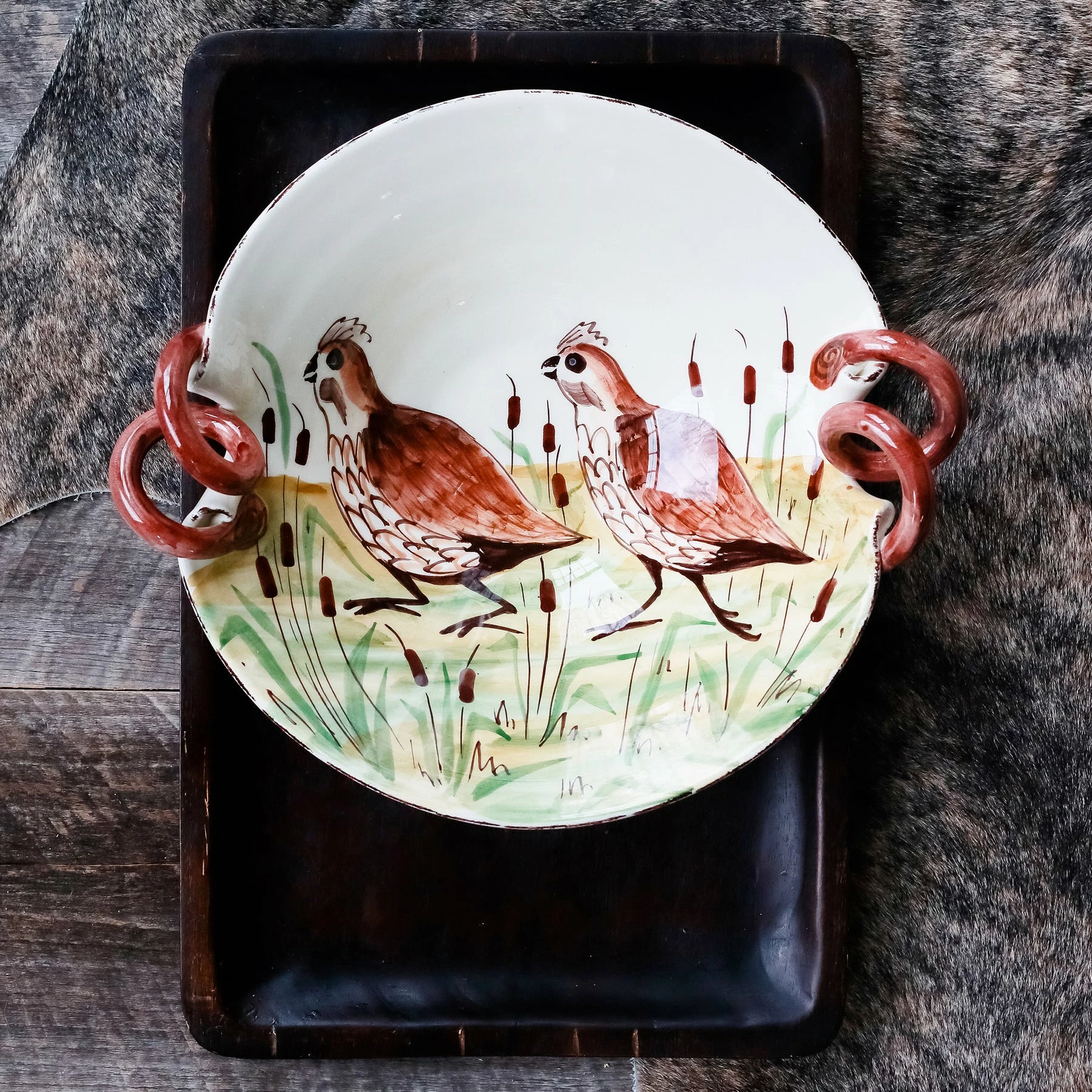Vietri Wildlife Quail Handled Scallop Bowl 3 Vietri Wildlife Quail Handled Scallop Bowl - Image 3