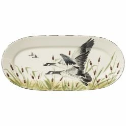 Vietri Wildlife Geese Small Oval Platter
